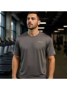 Champion Performance Athletic T-Shirt XLGray Moisture Wicking Gym Tee Athletic